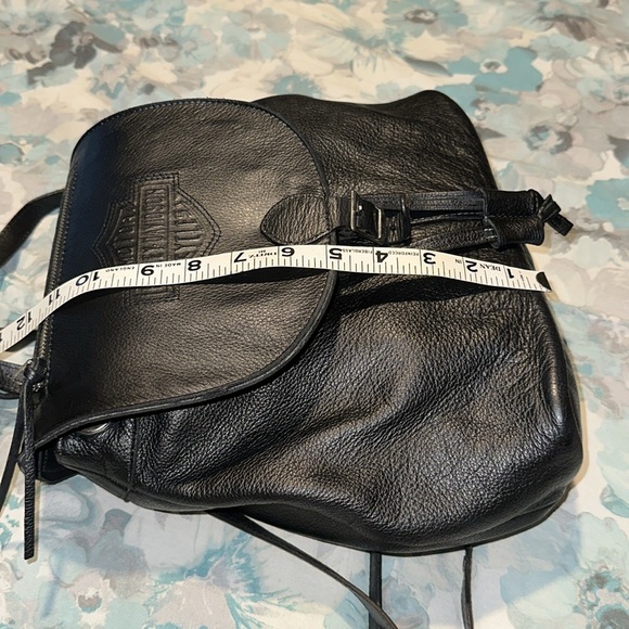 VINTAGE Harley Davidson Leather Backpack,  Genuine Leather With Logo - Picture 7 of 16